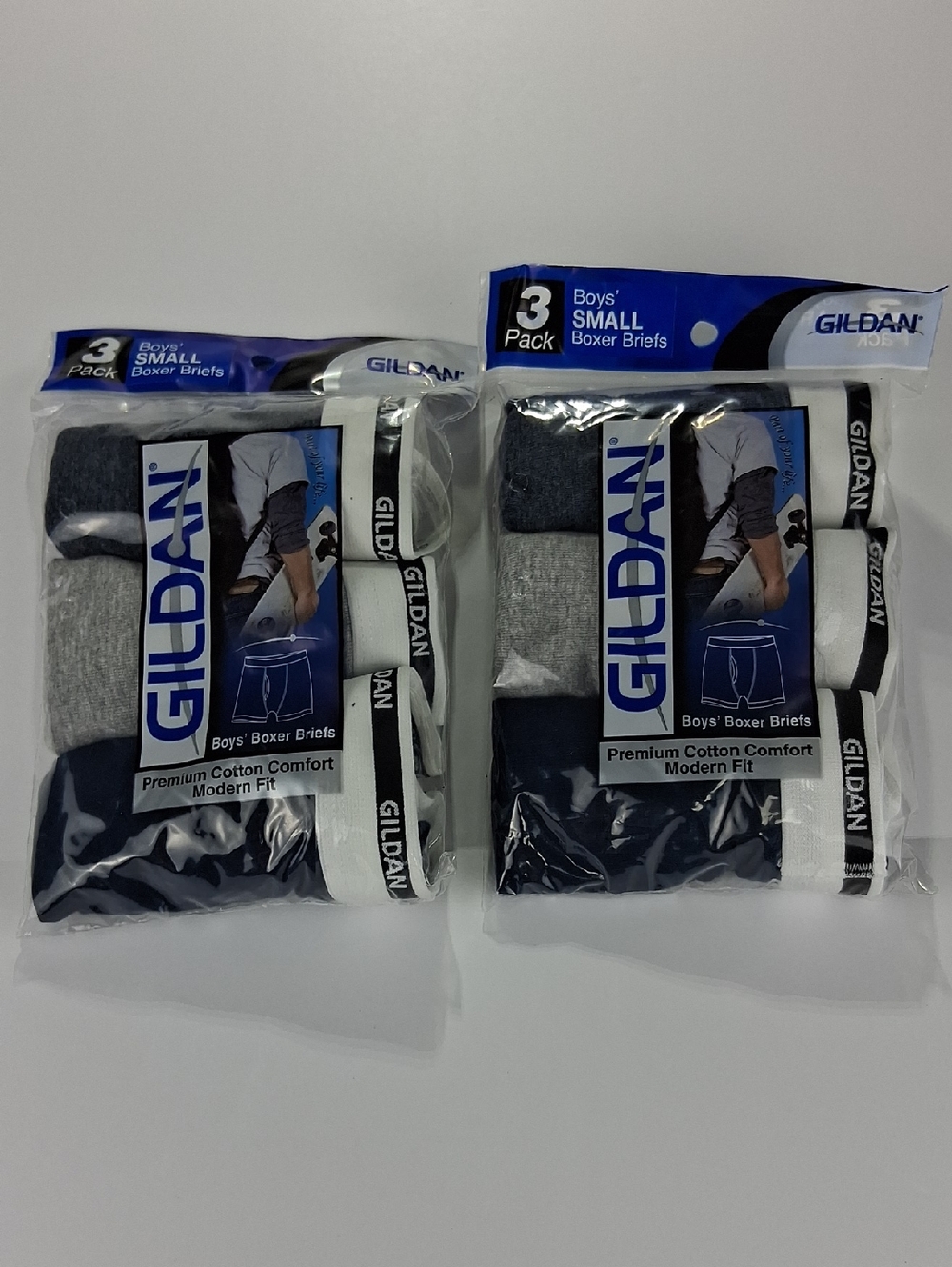 Boys New Gildan Boxer Briefs Size Small (6/8) Two 3-packs (6 Total Pairs)